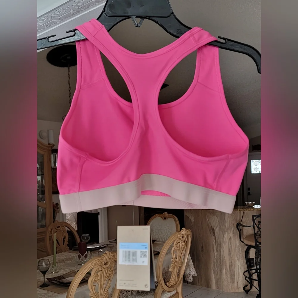 Nike Swoosh Women's Sports Bra, Pink, Size M - Picture 9 of 10